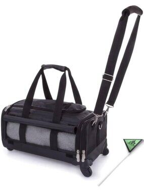 Sherpa on Wheels Indoor Pet Dog Carrier, Black Large for All Breed Sizes